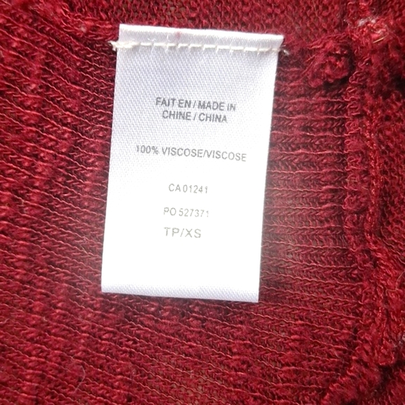 Burgundy 3/4 Sleeve Peplum Sweater - Picture 6 of 6